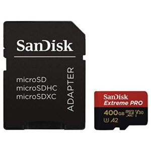 SanDisk Extreme Pro 400 GB microSDXC Memory Card + SD Adapter with A2 App Performance + Rescue Pro Deluxe 170 MB/s Class 10