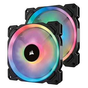 Corsair  CO-9050074-WW LL140 RGB Dual Light Loop RGB LED PWM Fan 2 Fan Pack with Lighting Node PRO