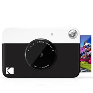 Kodak Printomatic Digital Instant Print Camera - Full Color Prints On ZINK 2 x 3 Inch Sticky-Backed Photo Paper (Black) Print Memories Instantly