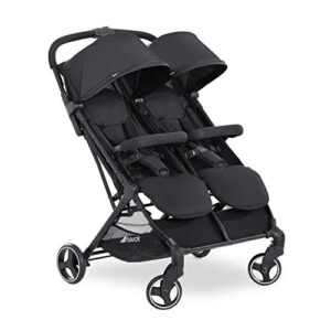 Hauck Double Pushchair Swift X Duo / Lightweigt / One Handed Folding / Fully Reclining / Extra Large Shopping Basket / Compact Fold / Diverse Sun Canopies Separately Available / Black