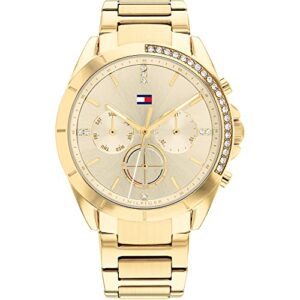 Tommy Hilfiger Analogue Multifunction Quartz Watch for Women with Gold Coloured Stainless Steel Bracelet - 1782385