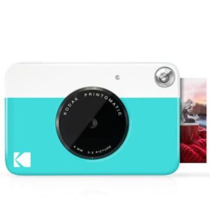Kodak Printomatic Digital Instant Print Camera - Full Color Prints On ZINK 2 x 3 Inch Sticky-Backed Photo Paper (Blue) Print Memories Instantly