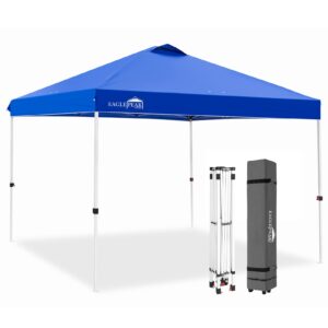 EAGLE PEAK 3m x 3m Pop Up Gazebo Tent Instant Outdoor Canopy Straight Leg Shelter (Blue)