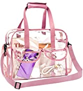 MOFASVIGI Large Clear Bag for Women Men, Waterproof Transparent PVC Shopping Bag Security Work Sh...