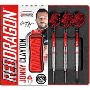 RED DRAGON Jonny Clayton 22g Tungsten Darts Set with Flights and Stems