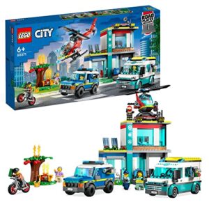 LEGO 60371 City Emergency Vehicles HQ Set with Fire Rescue Helicopter Toy