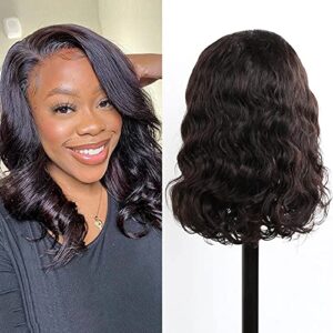 13X4 Lace Front Wig Human Hair With Baby Hair Body Wave wig Glueless Pre Plucked Bleached Knots Remy Brazilian Lace Wigs for Black Women Natural Hai