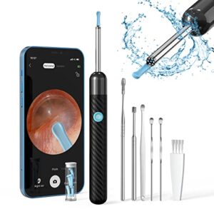 Ear Wax Removal Kit 1080P Wireless Otoscopes Earwax Removal Camera with 6 LED Lights Visual Ear Cleaner for Adults (Black)