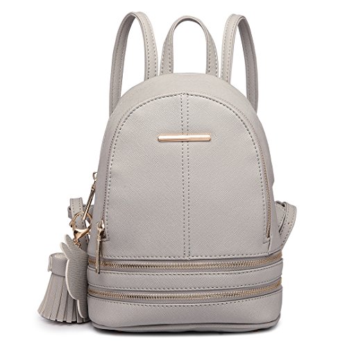 Miss Lulu Women Fashion Backpack Casual Small Saffiano PU Leather Waterproof Rucksack Mini Shoulder Bags