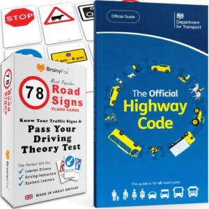 UK Driving Theory Test Kit: The Official DVLA Highway Code Book 2023 UK + 78 Road Signs Flash Cards. 16th Birthday Gifts Girl