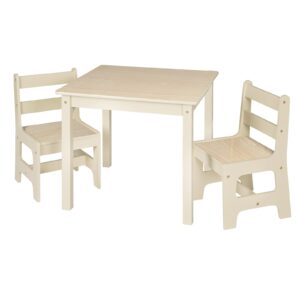WOLTU Toddler Table and Chairs Sets Children's Desk Table with 2 Chairs Stools Set for Preschoolers Boys and Girls Activity Build & Play Table Chair Nature Set Wooden SG001