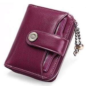 SENDEFN Purses for Women Genuine Leather Small Bifold Compact Womens Wallet with RFID Protectio