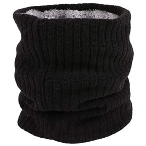 Fleece Neck Warmer Thermal Snoods Unisex Thick Winter Cold Weather Knitted Circle Scarf for Cycling Motocycle Sports