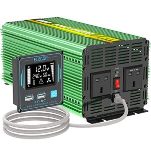 EDECOA 2000w Pro Power Inverter 12v to 240v Camper Voltage Converter 4000 Watts Peak