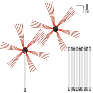 VEVOR Flexible Chimney Sweep Rods 33FT Chimney Cleaning Kit Nylon Sooteater Chimney Cleaning Kit Flexible 2 Brush Head Chimney Sweeping Rods Easy Connecting Chimney Sweep Kit Brush with 10 White Rods