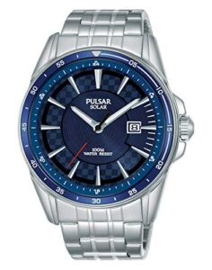 Pulsar Rally Men's Solar Stainless Steel Watch with Metal Strap