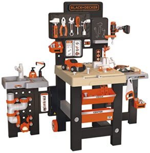 SMOBY Black and Decker Kids Mega Centre Workbench with 95+ Accessories  Pretend play toy workbench with tools