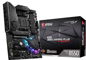 MSI MPG B550 GAMING PLUS Motherboard ATX - Supports AMD Ryzen 3rd Gen Processors
