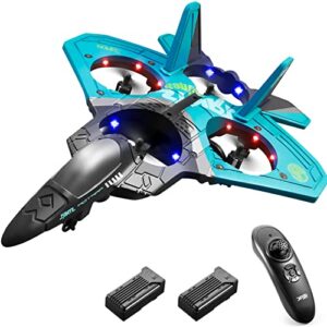 4DRC V17 Remote Control Plane RC Airplanes 2.4GHz 6CH EPP RC Plane 4 Motor RC Aircraft Toys for Adult Kids with Function Gravity Sensing Stunt Roll Cool Light RC Planes Airplanes 2 Batteries