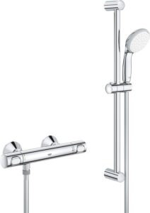 GROHE Precision Flow - Wall Mounted Thermostatic Mixer Shower Set (1-Spray Hand Shower 10cm