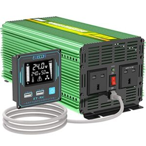 New EDECOA 3000W Inverter DC 24V to 240V AC Truck Power Converter 6000W Peak Remote Control with LCD Display and 4.2A Dual USB Car Charge