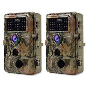 BLAZEVIDEO 【2021 New】 2-Pack Game Camera Trail Camera with Night Vision 20MP Photo 1080P H.264 Video Motion Activated IP66 Waterproof Scouting Cam for & Hunting Wildlife 0.1S Trigger Speed Time Lapse