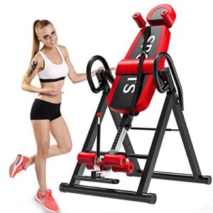 YOLEO Gravity Heavy Duty Inversion Table with Adjustable Headrest & Protective Belt Back Stretcher Machine for Pain Relief Therapy