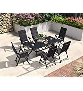 PURPLE LEAF Garden Sun Lounger Set of 3, Comfortable Sun Bed, Recliner Garden Chairs with Textile...