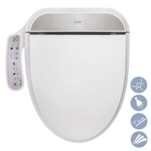 R FLORY FDB300 Electronic Smart Bidet Seat Easy Install Heated Seat Warm Dry Water Eco Power Save Self Cleaning Healthy Separate Nozzle (Normal-UK)