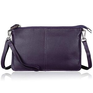 befen Small Crossbody Bag for Women Wristlet Wallet Clutch Purses and Handbags Real Leather Large Wallet with Shoulder Strap & Wrist Strap