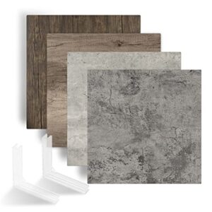 Selens 2Pcs Food Photography Backdrop Background Boards 55x55cm Grey Cement Wood Texture Photo Studio Double Sided Flat Lay Tabletop Waterproof Kit for Product Props Jewelry Cosmetics Desk Shooting