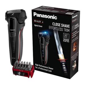 Panasonic ES-LL21 Hybrid Wet & Dry Electric 3-Blade Shaver with Trim Attachment for Men (2 Pin Plug)