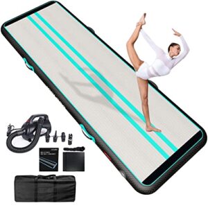 JOOLOOG Premium Inflatable Air Tumbling Gymnastics Mat 3M 4M 5M 6M Tumbling Mats With 650W Electric Air Pump 10/20 CM Thick Gymnastics Air Mat for Home Home Use Gym Yoga Training Cheerleading Outdoo