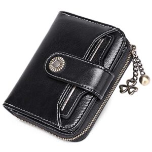 SENDEFN Purses for Women Genuine Leather Small Bifold Compact Womens Wallet with RFID Protectio