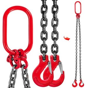Mophorn 2m x 2 Leg x 8mm Lifting Chain Sling 2 Tonne High Temperature Resistance Wearproof G8