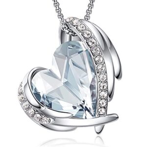 CDE Necklaces for Women Love Heart Crystal Pendant Necklace Jewellery Gifts for Women Mum Her Wife Girlfriend Anniversary Birthday Mothers Day Christmas Valentines