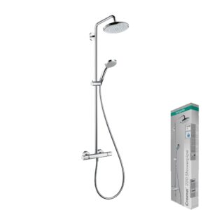 hansgrohe Croma Showerpipe 220 1jet with thermostatic shower mixe