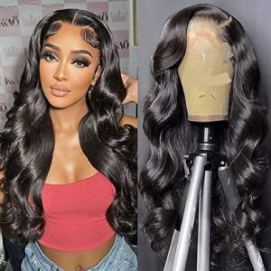 Perstar Lace Front Wigs Human Hair With Baby Hair Brazilian Body Wave Virgin Hair Lace Front Human Hair Wigs For Women 150% Density (26 Inch