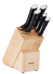 Tefal Wooden Knife Block 5pc Set- Ice Force Knives