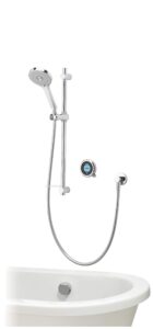 Aqualisa Optic Q smart shower (concealed) with adjustable handset and bath filler - for high pressure/combination boiler systems