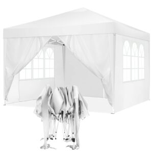 Tooluck Gazebos 3x3M Pop up Gazebo Tent Commercial Instant Shelter Heavy Duty Gazebo with Four sidewalls