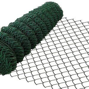 Amagabeli 1.2M X 25M Green Chain Link Fencing RAL6005 PVC Coated 50 x 50mm Mesh Size 2.4mm Wire Diameter Galvanized Wire Mesh Fence Roll Poultry Netting Chicken Wire Rabbit Animal