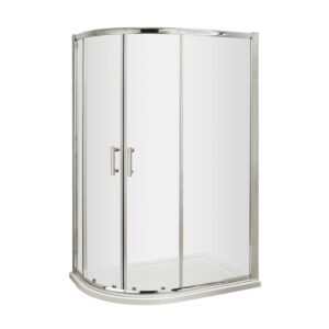 Nuie 1200x800mm AQU128 Pacific ǀ Modern Bathroom 6mm Safety Glass Offset Quadrant Shower Enclosure