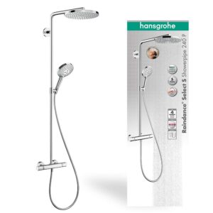 hansgrohe Raindance Select S Showerpipe 240 1jet PowderRain with thermostatic shower mixe