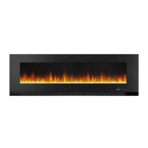 Amazon Basics 60" (152 cm) Wall-Mount Electric LED Multicolour 3D Heating Fireplace with Remote Control