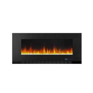 Amazon Basics 42" (107 cm) Wall-Mount Electric LED Multicolour 3D Heating Fireplace with Remote Control