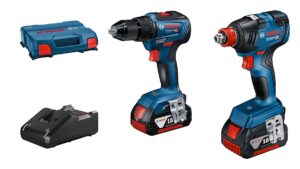 Bosch Professional 18V System Cordless Impact Driver GDR 18V-200 and Cordless Combi Drill GSB 18V-55 (incl. 2X 4.0 Ah GBA 18 V Rechargeable Battery