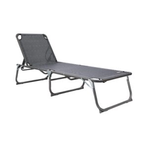Homecall XXL SunLounger Beach bed Lounger Three-Legged Alu with textilene black Maximum Load 150 kg