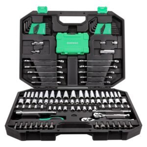 Amazon Brand – Denali 142-Piece All-Purpose Tool Kit and Socket Se
