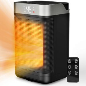 1500W Electric Ceramic Heater Portable Space Fan Heater 90°Oscillation Mini Heater with Remote Control